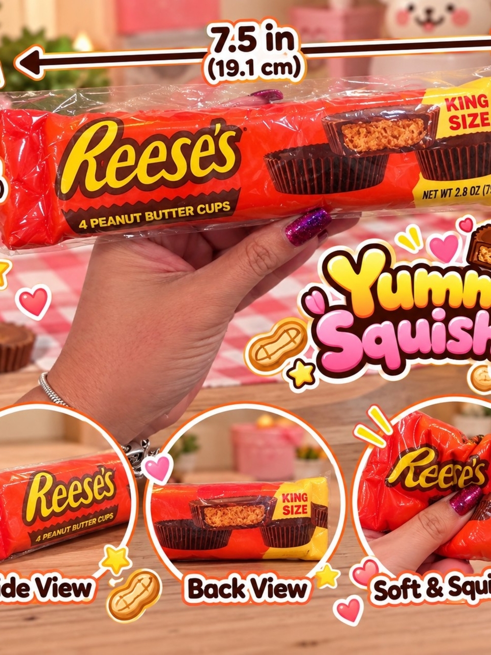 Orange King Size 4 Peanut Butter Cups - Yummy Squishy